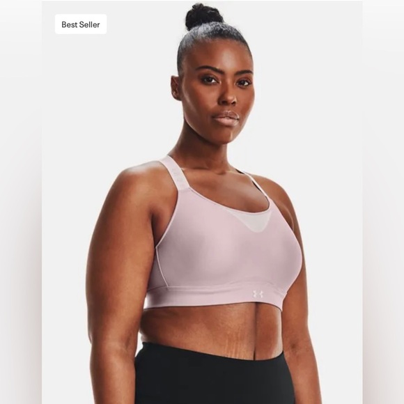 Under Armour size small NWT fitted infinity pink/mauve sports bra athletic bra - Picture 2 of 6